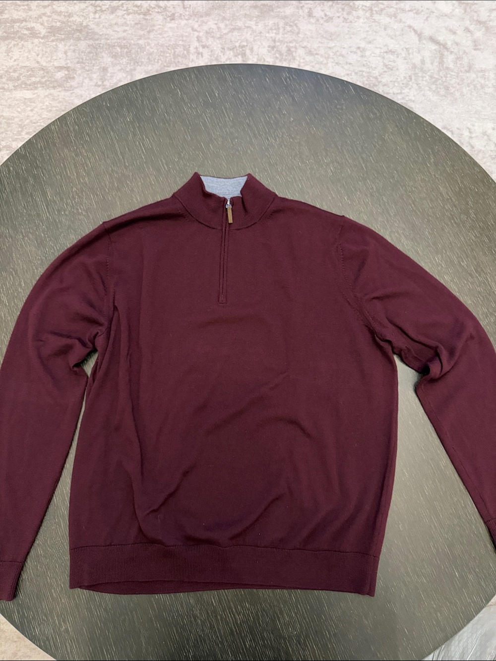 Nordstrom Men's Zip-Neck Sweater in Burgundy